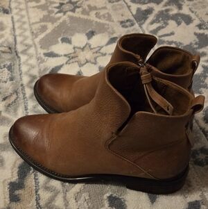 Women's Franco Sarto Brown Leather Ankle Boots